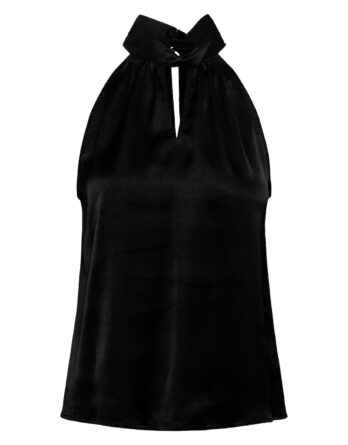 Pieces Rei High neck top - Black