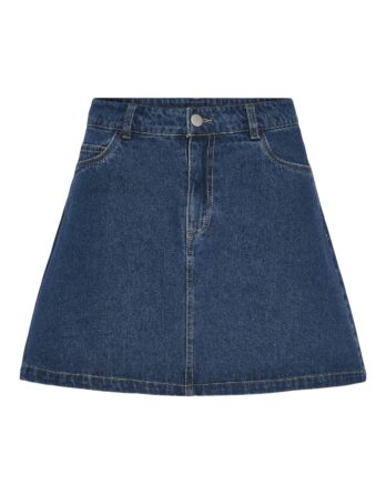 Pieces Abbi A-shape skirt - Medium blue denim